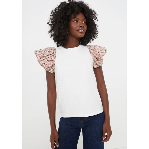 Tuckernuck Tops - TUCKERNUCK Hyacinth House Floral Sleeve and White Shelby Tee NWT Size XXL